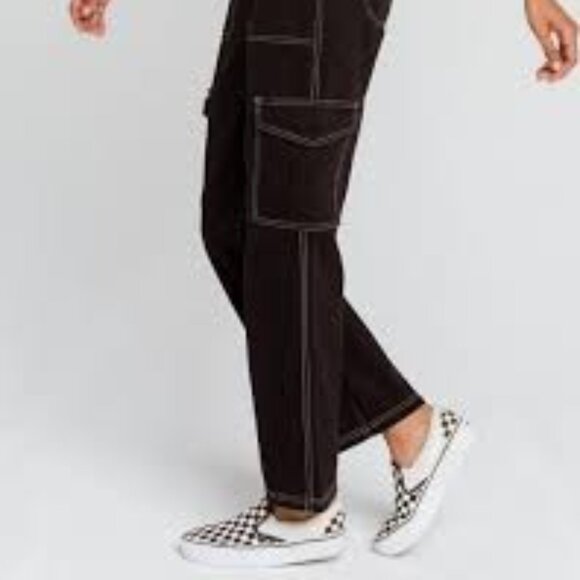 BDG Urban Outfitters Skate Jeans, Black With White Contrast Stitching, Size 24 - Picture 13 of 14